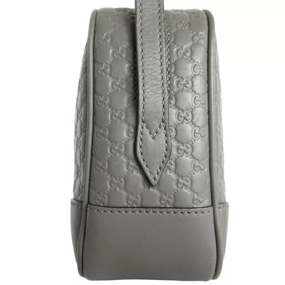Auth GUCCI Micro Guccissima Crossbody Shoulder Bag gray leather - Picture 5 of 12